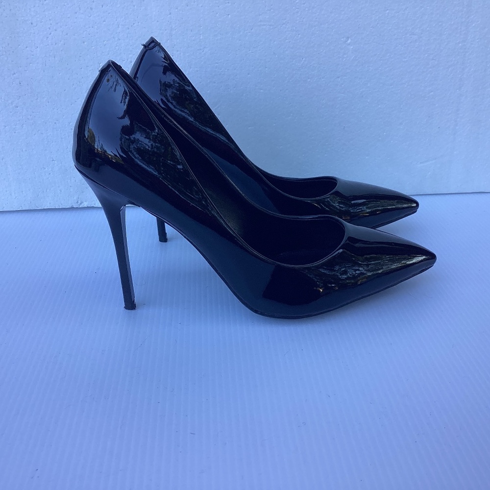 House of Hayla Black Patent Vegan Leather Pumps 8